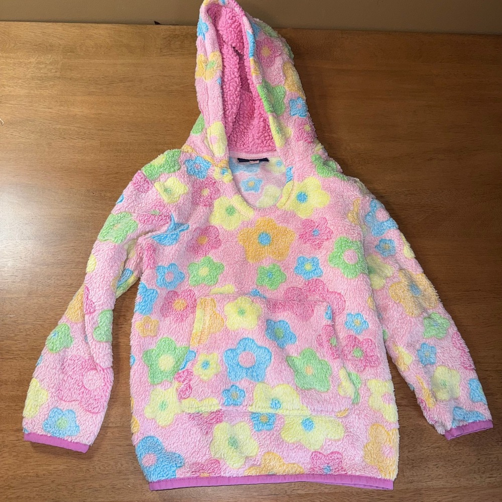 Andy & Evan Kids Pink Floral Fleece Pullover Hoodie Size 5 YFW23N